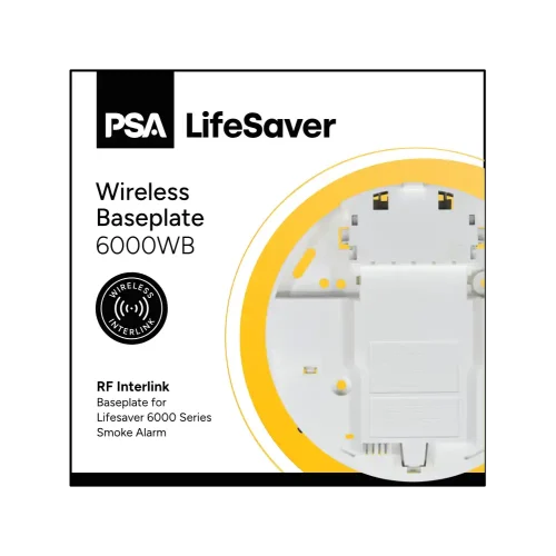 LIF6000WB Wireless Baseplate - RF Interlink Baseplate for Lifesaver 6000 Series Smoke Alarms