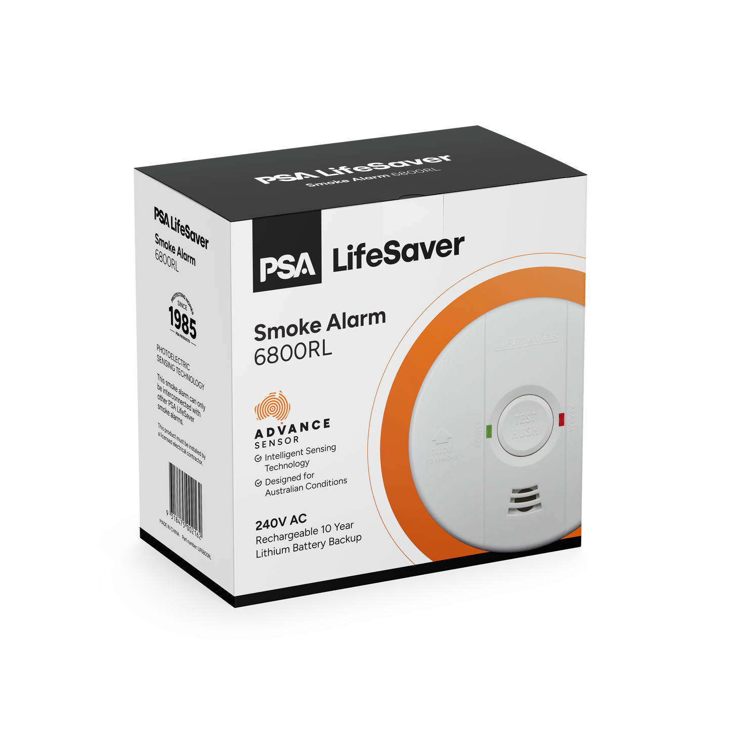 LIF6800RL 240V Photoelectric Smoke Alarm with Rechargeable Lithium Battery